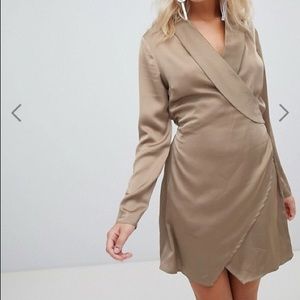 Missguided Satin Wrap Dress